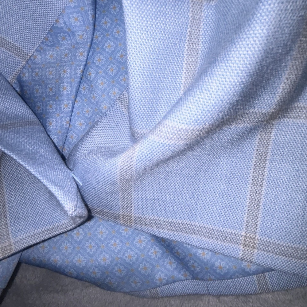 Crown and Ivy Sport Coat 46R  Blue Windowpane Blazer Mens NWT Summer Wedding - Picture 14 of 16